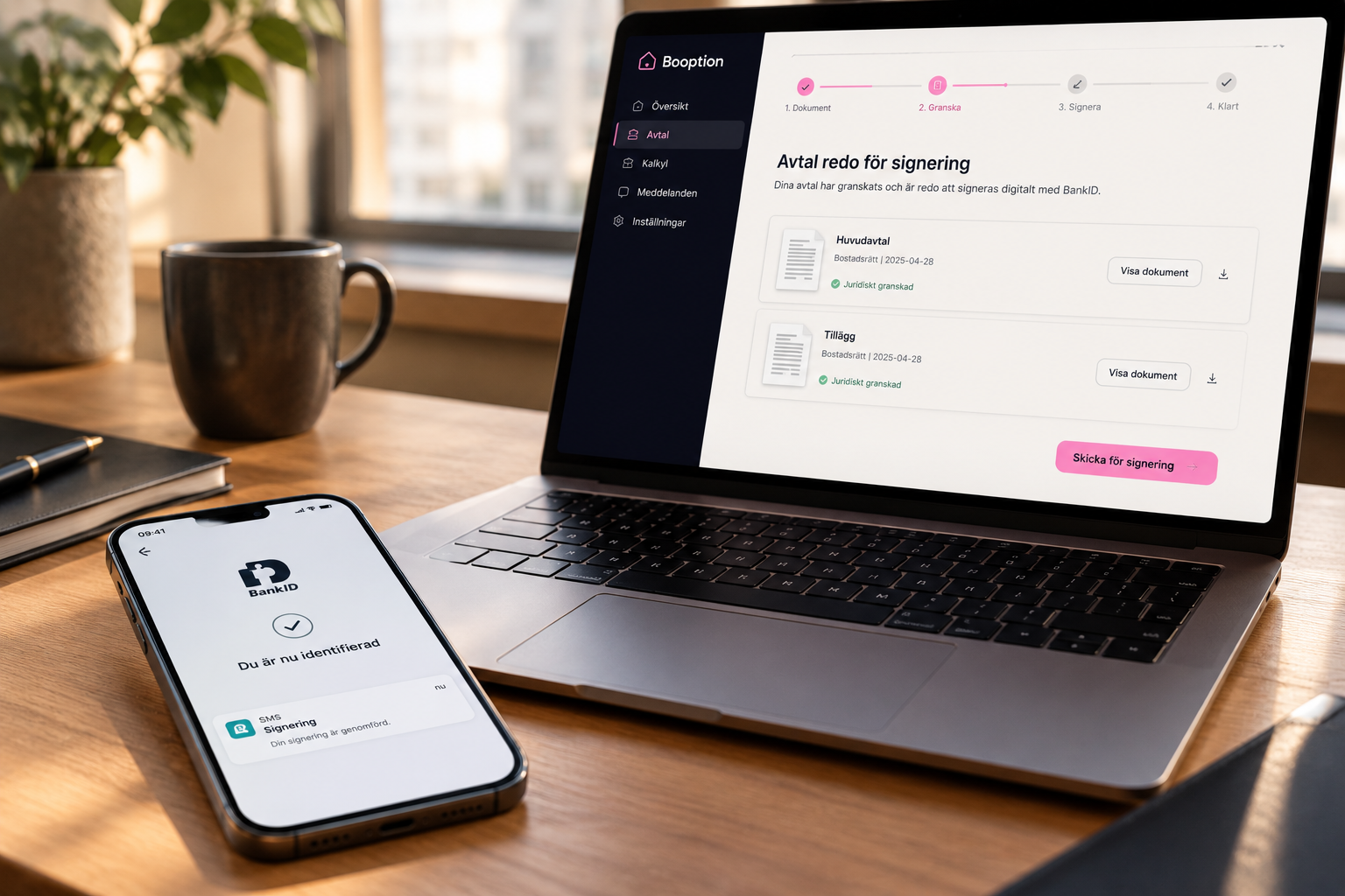 Säker avtalssignering med BankID och SMS-avisering